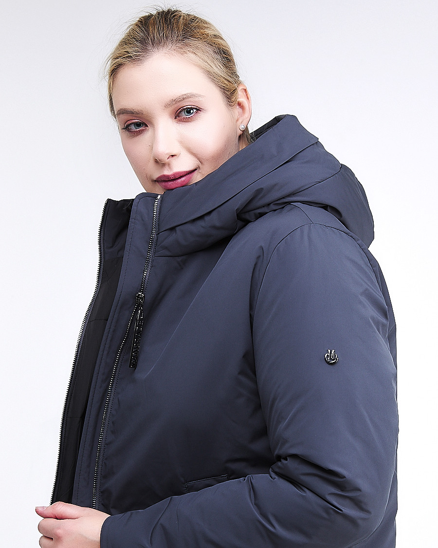 Купить Куртка зимняя женская удлиненная темно-синего цвета 112-919_123TS