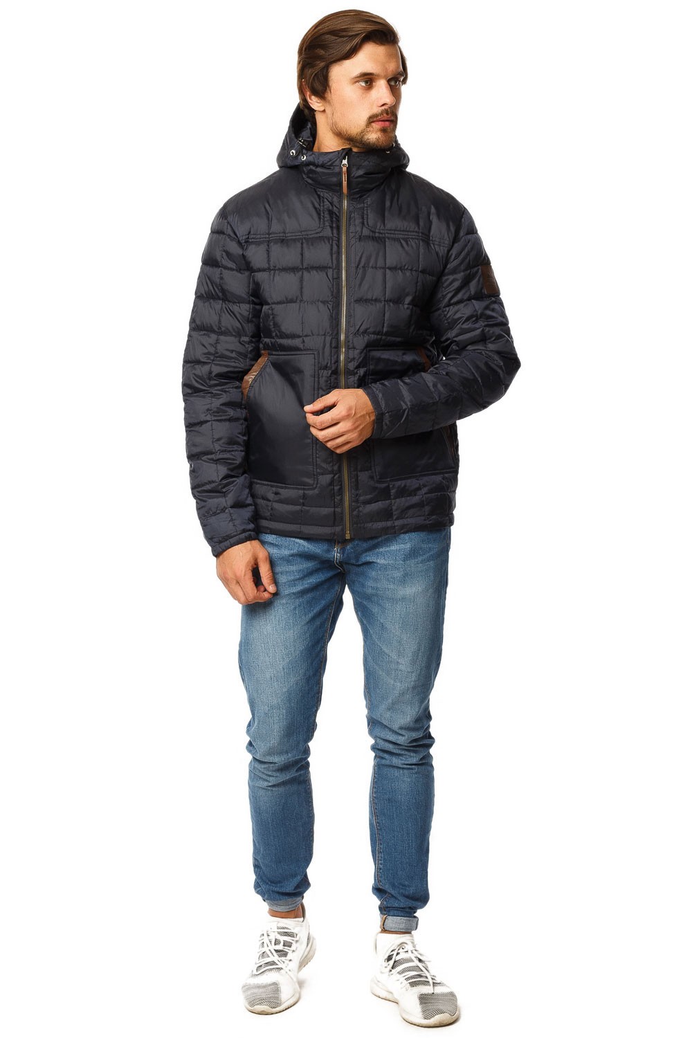 Купить Куртка мужская стеганная темно-синего цвета 1741TS