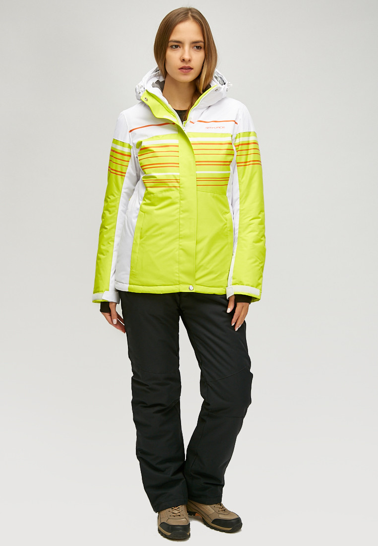 Купить Женский зимний горнолыжный костюм салатового цвета 01856Sl