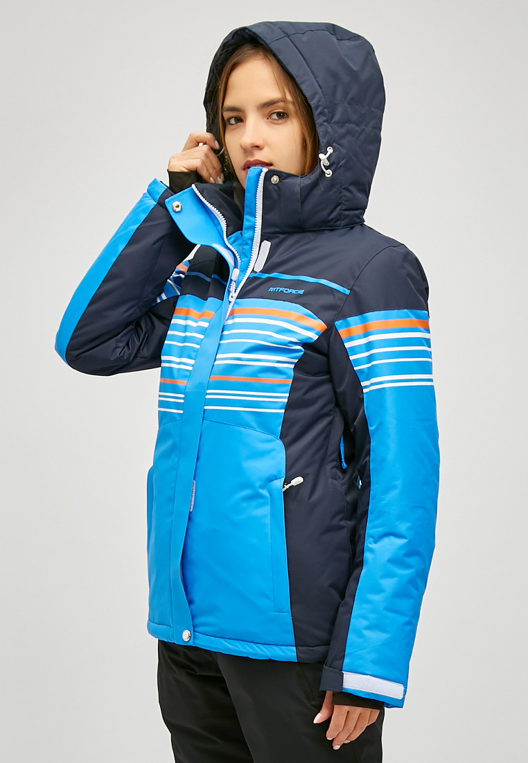 Купить Женская зимняя горнолыжная куртка синего цвета 1856S