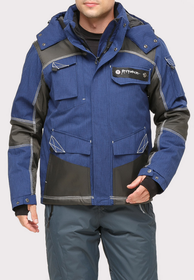 Купить Куртка горнолыжная мужская темно-синего цвета 1912TS