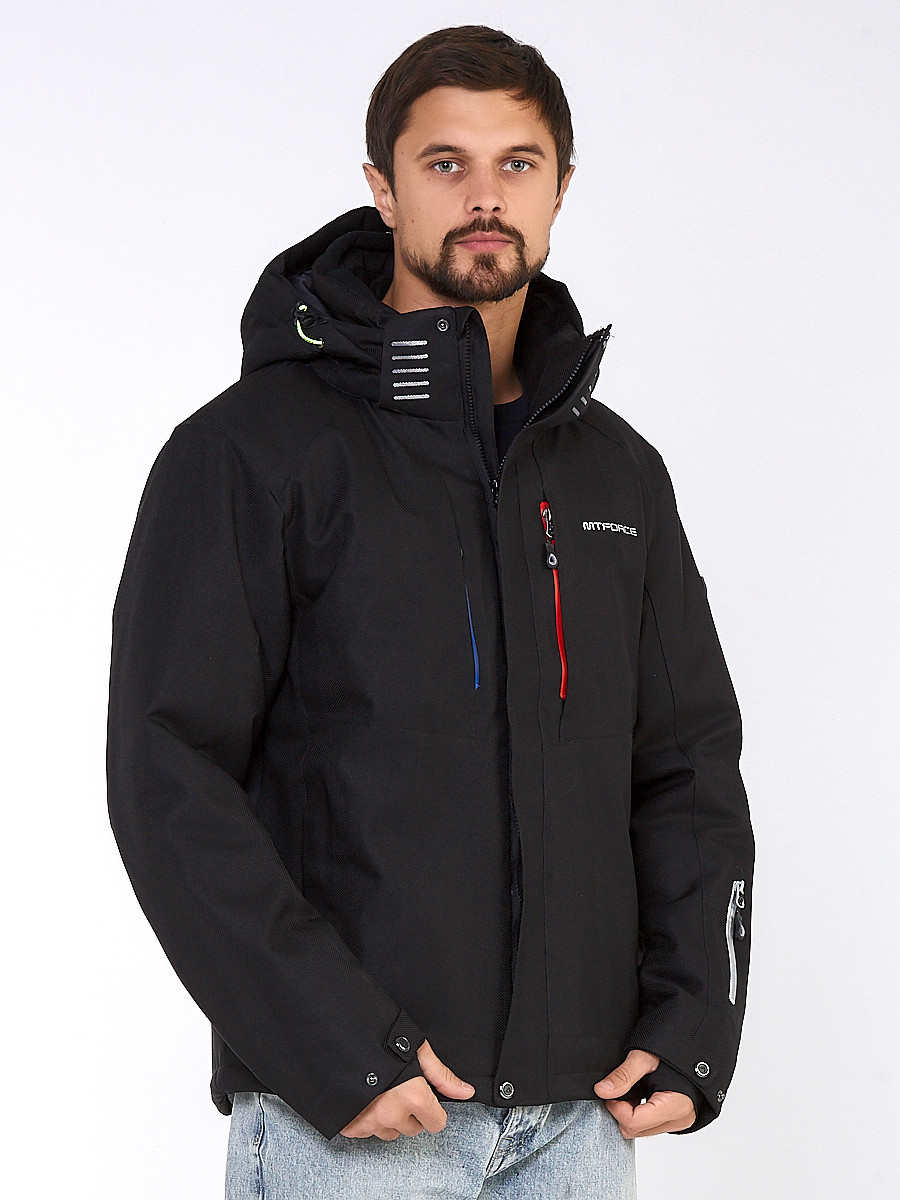 Купить Мужская зимняя горнолыжная куртка черного цвета 1947Ch