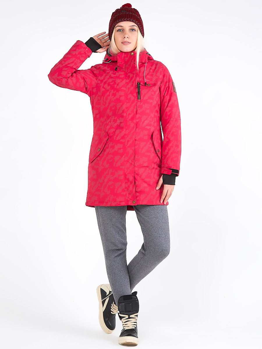 Купить Куртка парка зимняя женская розового цвета 1949R