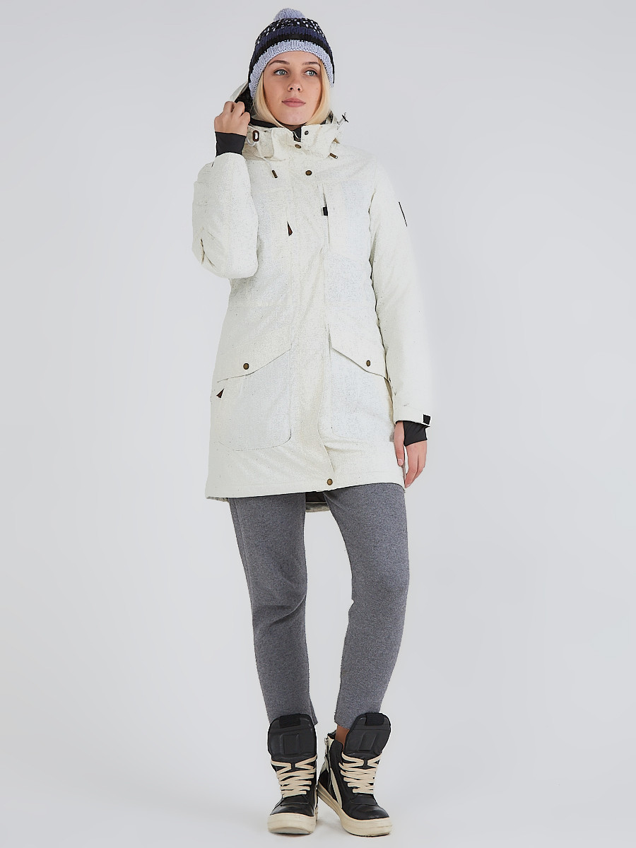 Купить Куртка парка зимняя женская белого цвета 19622Bl