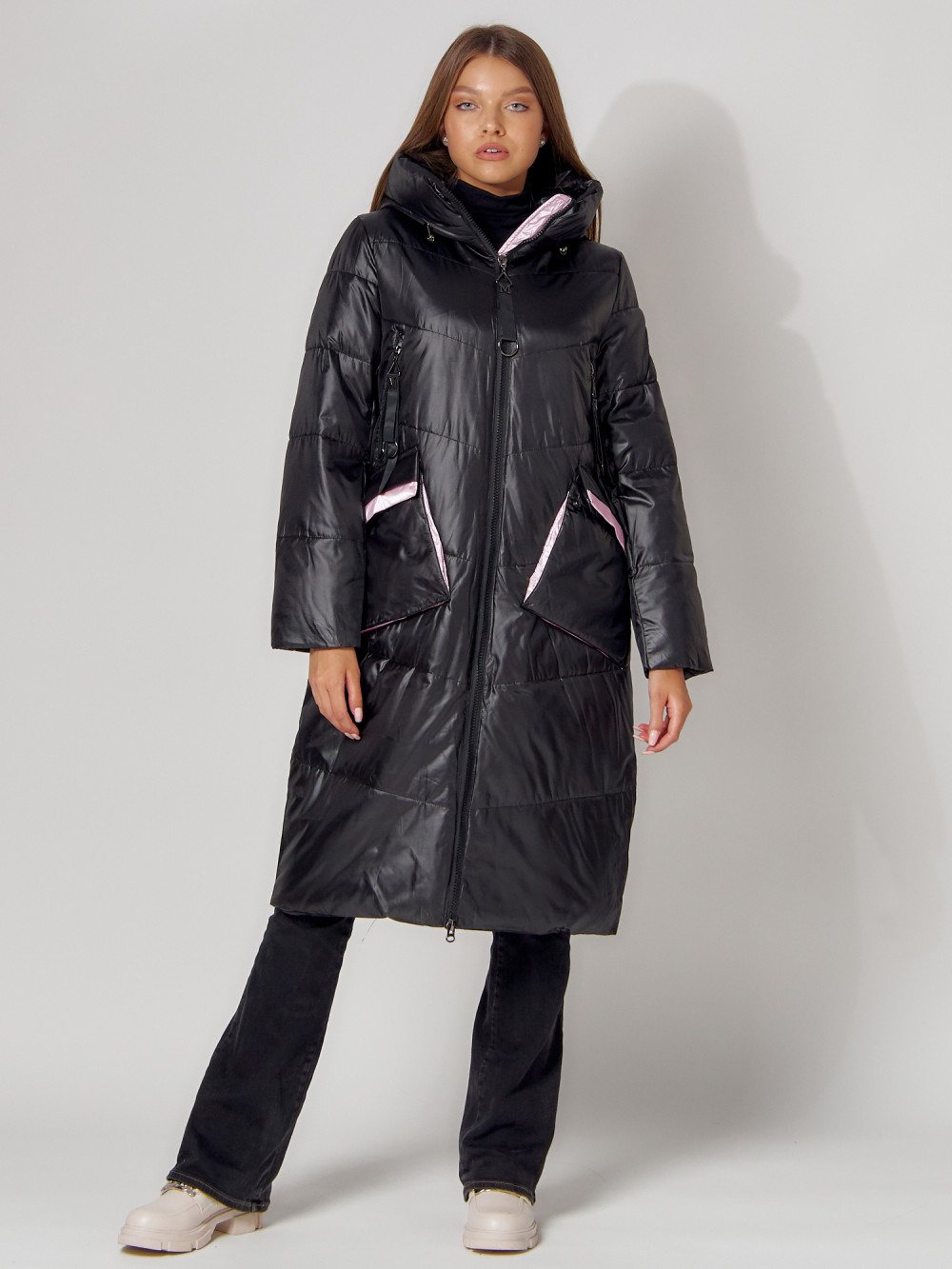 Купить Пальто утепленное зимнее женское  розового цвета 442155R