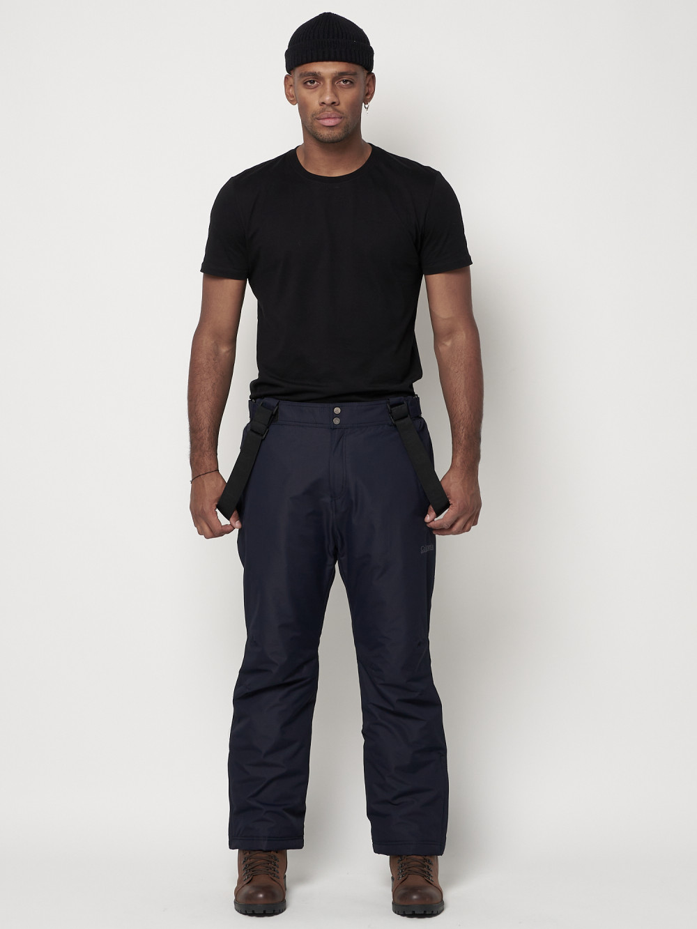 Купить Полукомбинезон брюки горнолыжные мужские темно-синего цвета 66414TS