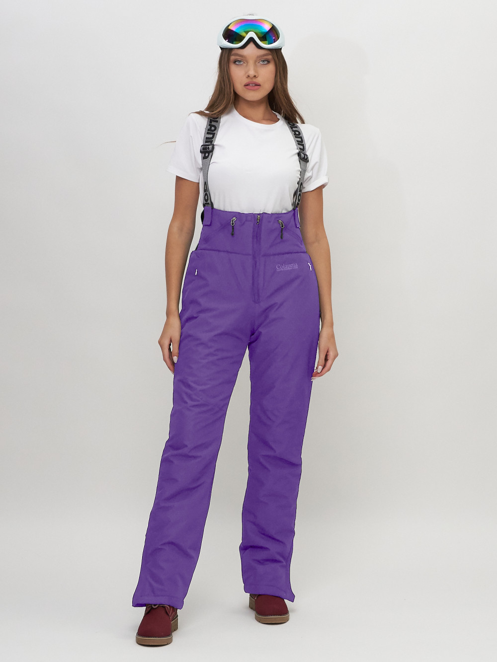 Купить Полукомбинезон брюки горнолыжные женские фиолетового цвета 66789F