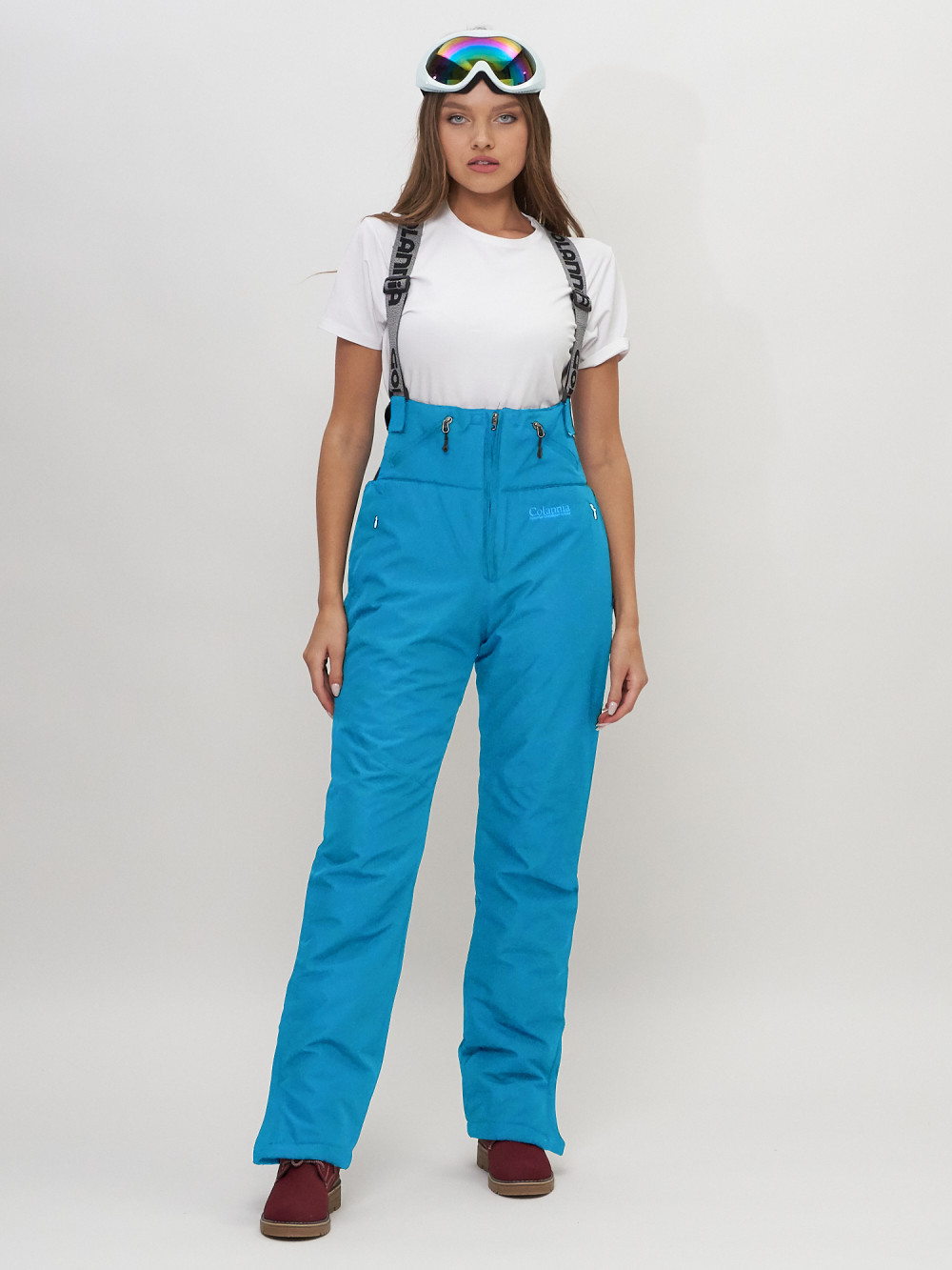 Купить Полукомбинезон брюки горнолыжные женские голубого цвета 66789Gl