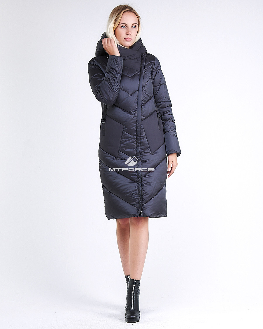 Купить Куртка зимняя женская классическая темно-серого цвета 9102_29TС