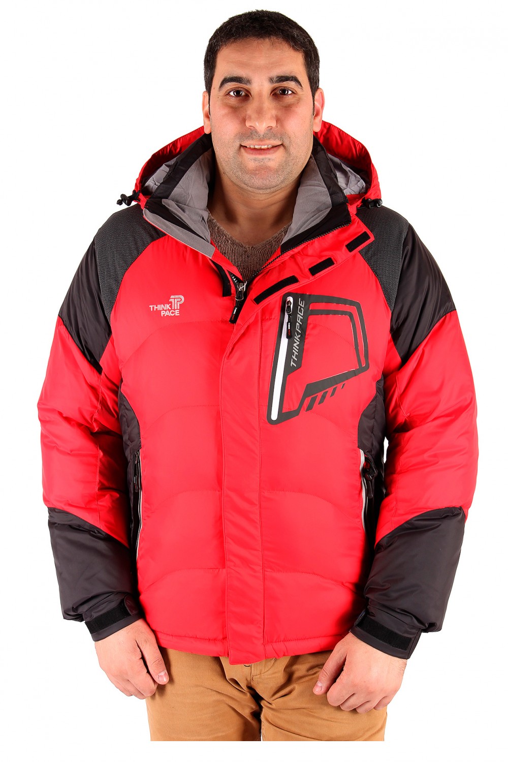 Купить Куртка зимняя мужская красного цвета 9406Kr