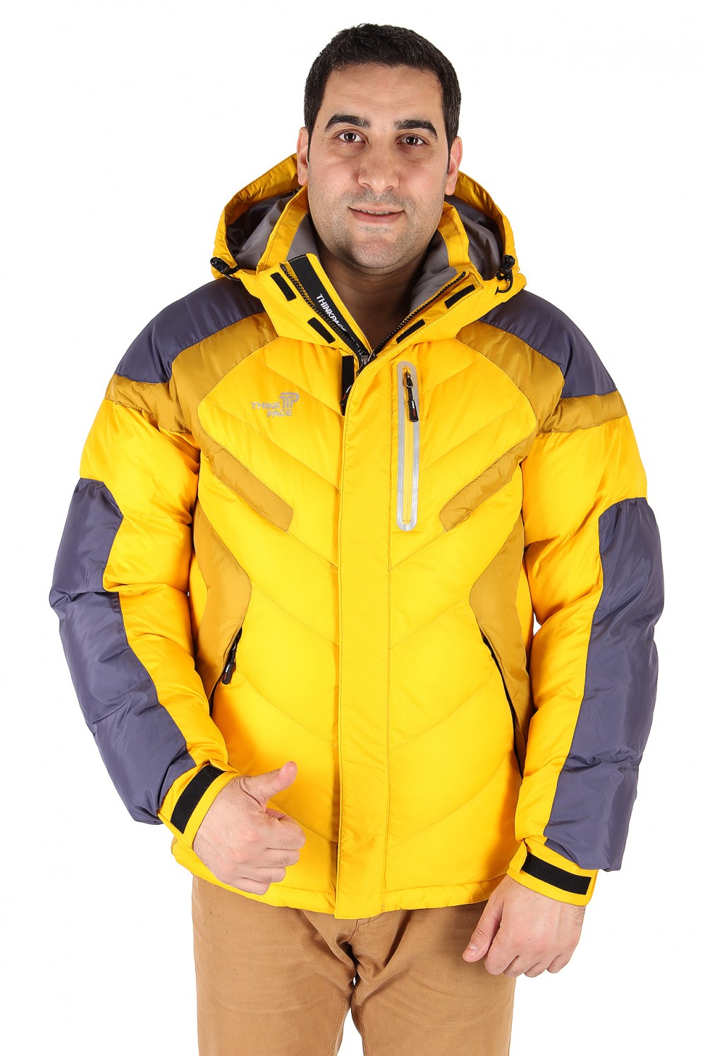 Купить Куртка зимняя мужская желтого цвета 9453J