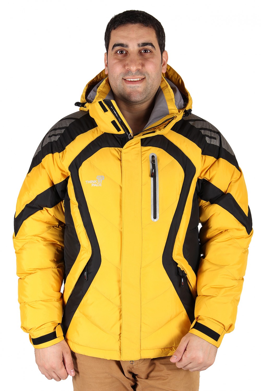Купить Куртка зимняя мужская желтого цвета 9455J