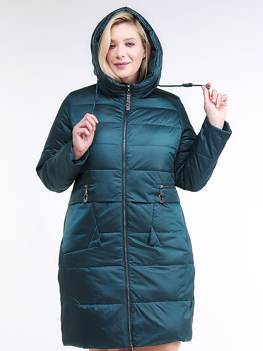 Купить Куртка зимняя женская классическая темно-зеленого цвета 98-920_13TZ