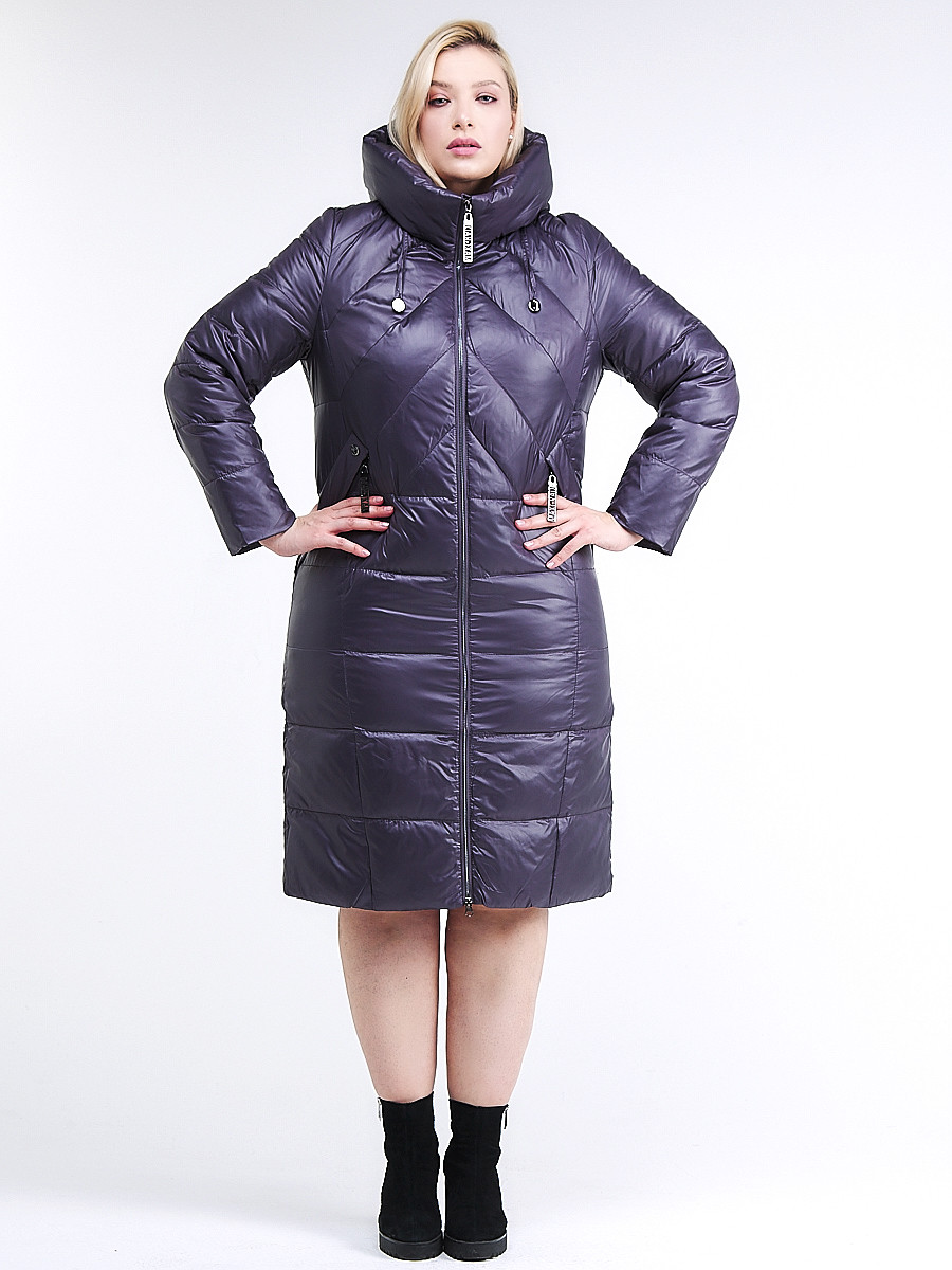 Купить Куртка зимняя женская классическая  темно-фиолетовый цвета 108-915_24TF