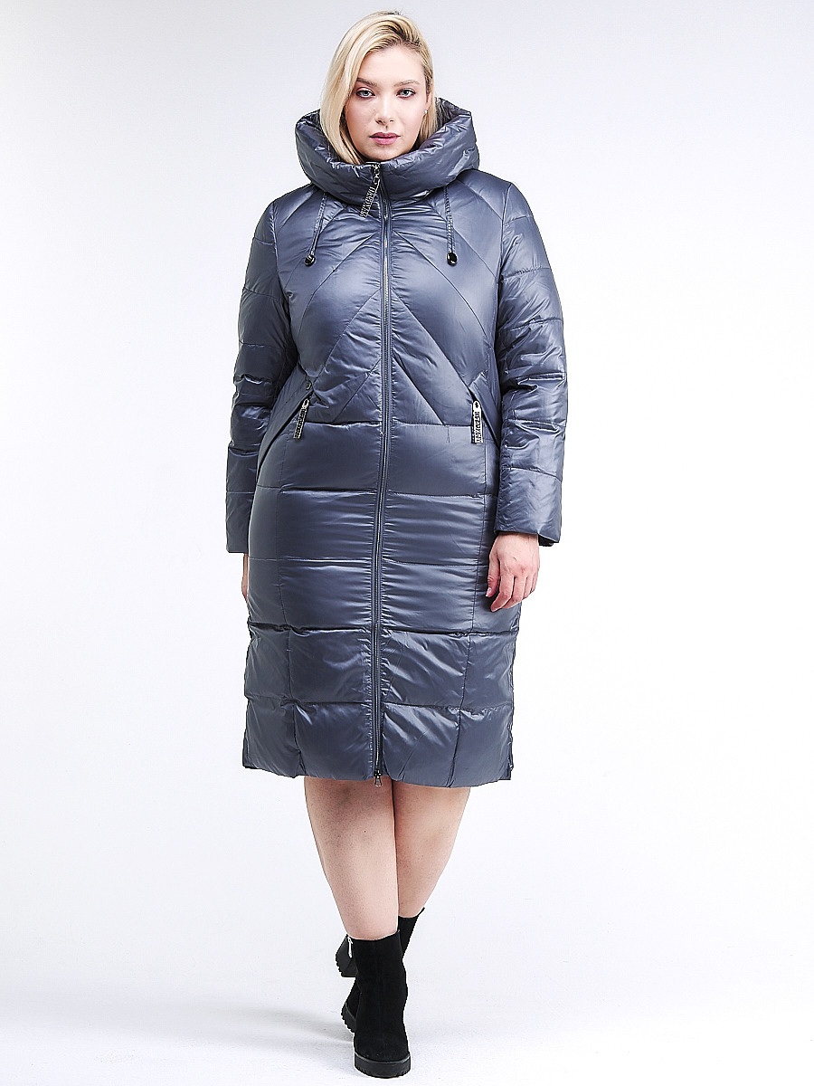 Купить Куртка зимняя женская классическая темно-серого цвета 108-915_25TC