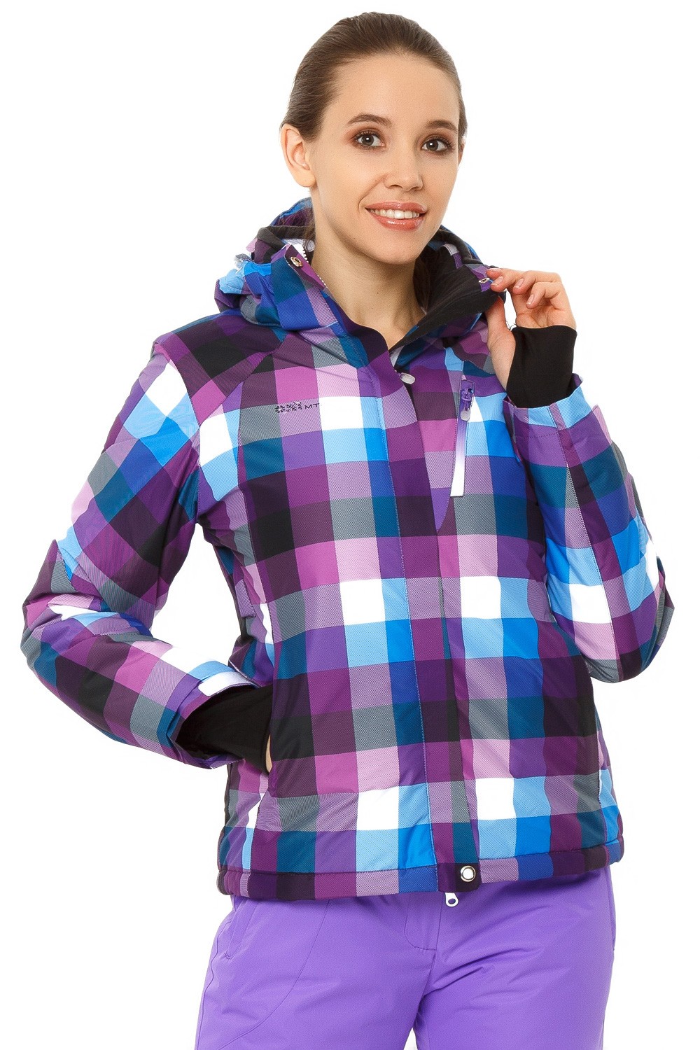 Купить Куртка горнолыжная женская фиолетового цвета 1807F