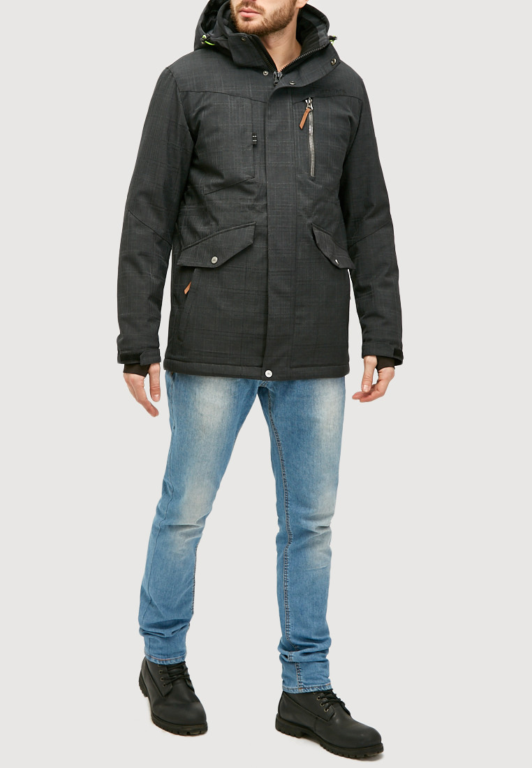 Купить Мужская зимняя горнолыжная куртка черного цвета 18128Сh