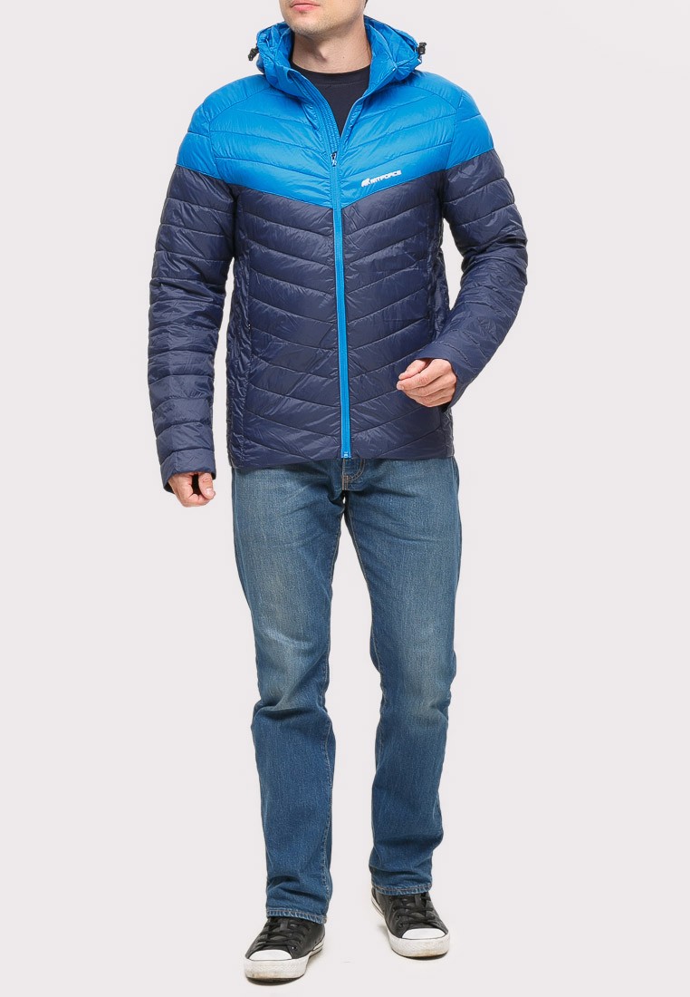 Купить Куртка мужская стеганная темно-синего цвета 1853TS