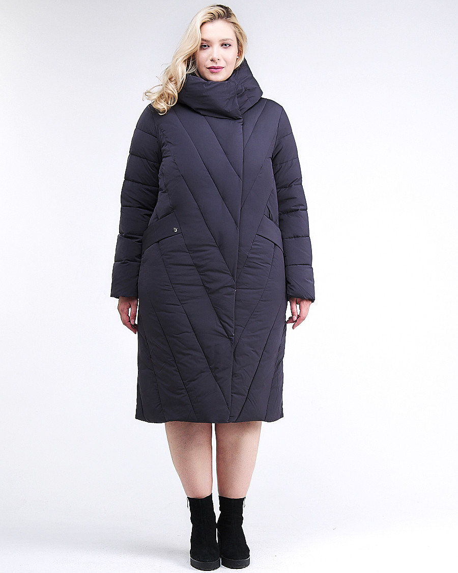 Купить Куртка зимняя женская классическая одеяло темно-синего цвета 191949_02TS