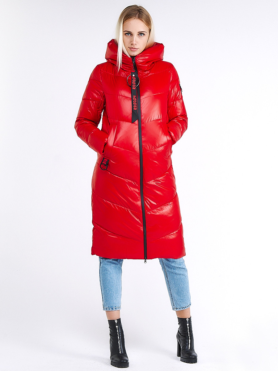 Купить Куртка зимняя женская молодежная красного цвета 1969_14Kr