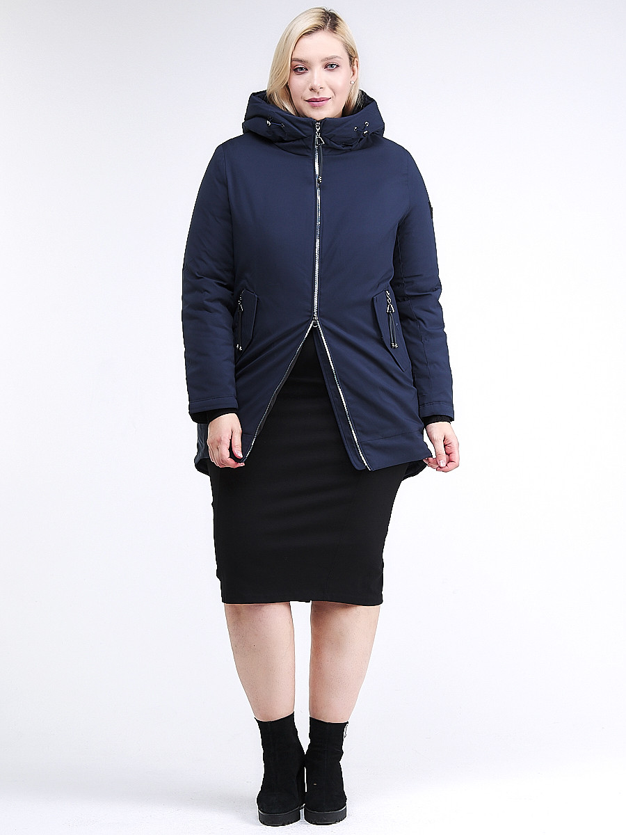 Купить Куртка зимняя женская классическая темно-синего цвета 86-801_16TS