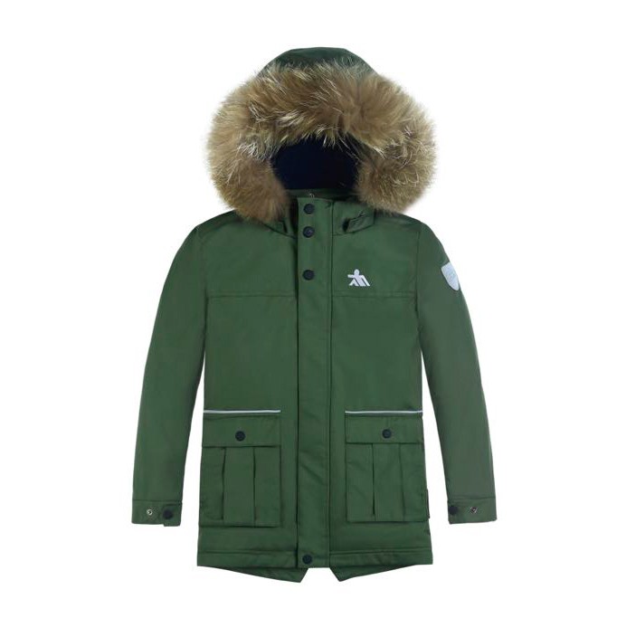Купить Куртка парка зимняя подростковая для мальчика цвета хаки 8831Kh
