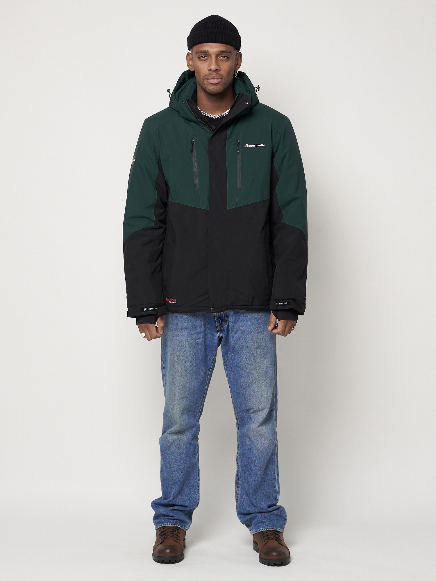 Купить Горнолыжная куртка мужская темно-зеленого цвета 88819TZ