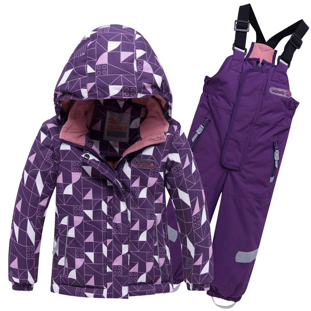 Купить Горнолыжный костюм детский фиолетового цвета 8912F