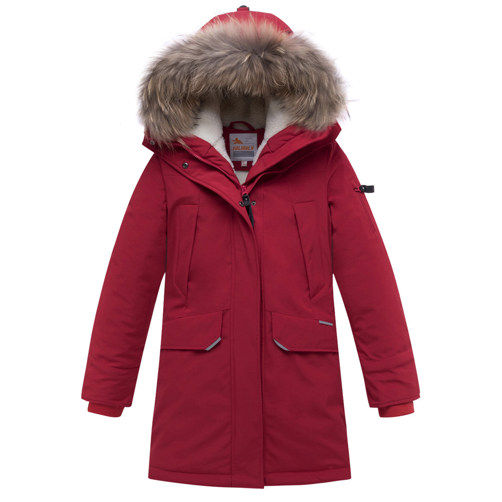 Купить Куртка парка зимняя подростковая для мальчика бордового цвета 8936Bo