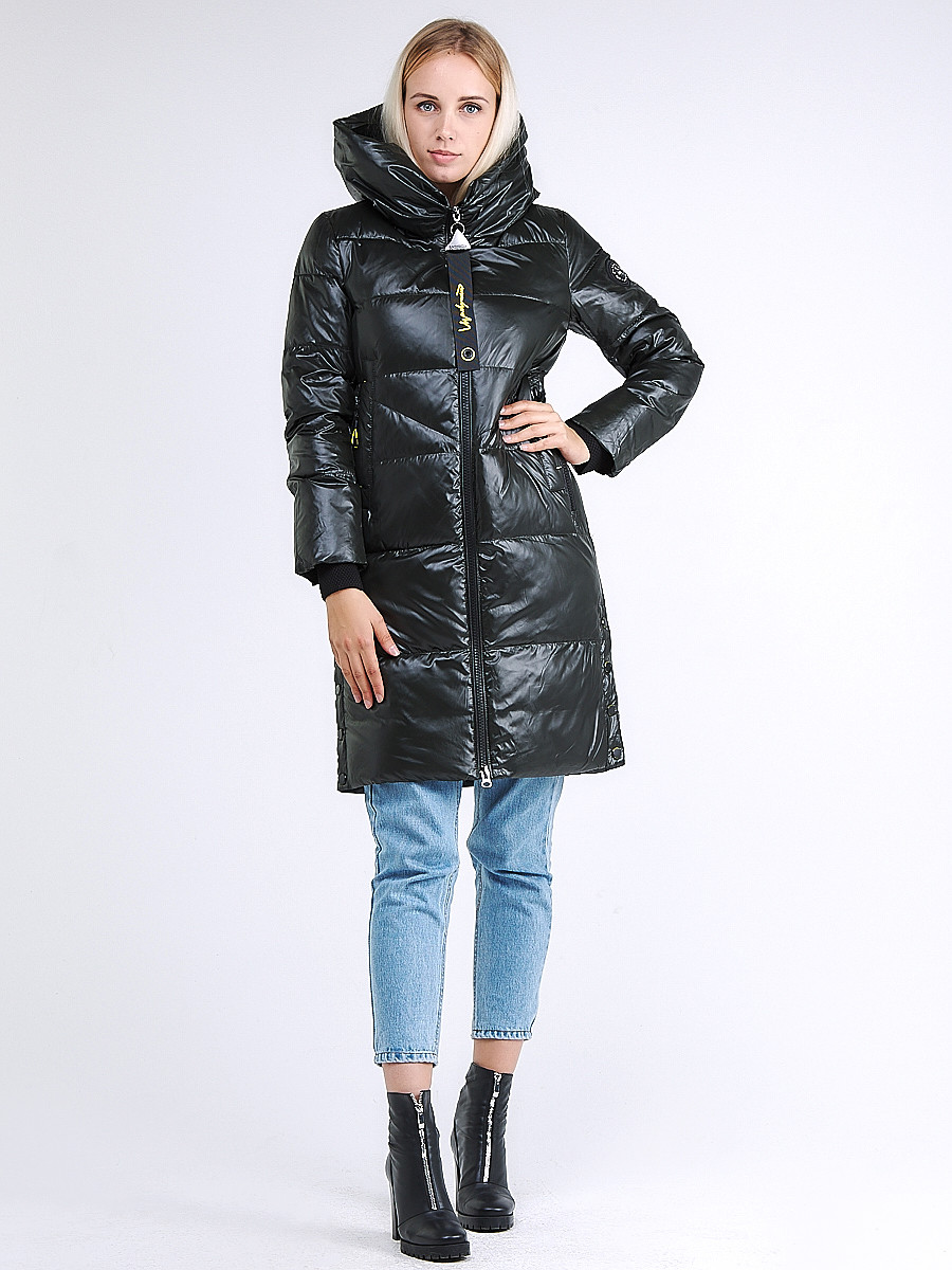 Купить Куртка зимняя женская молодежная черного цвета 9179_03TC