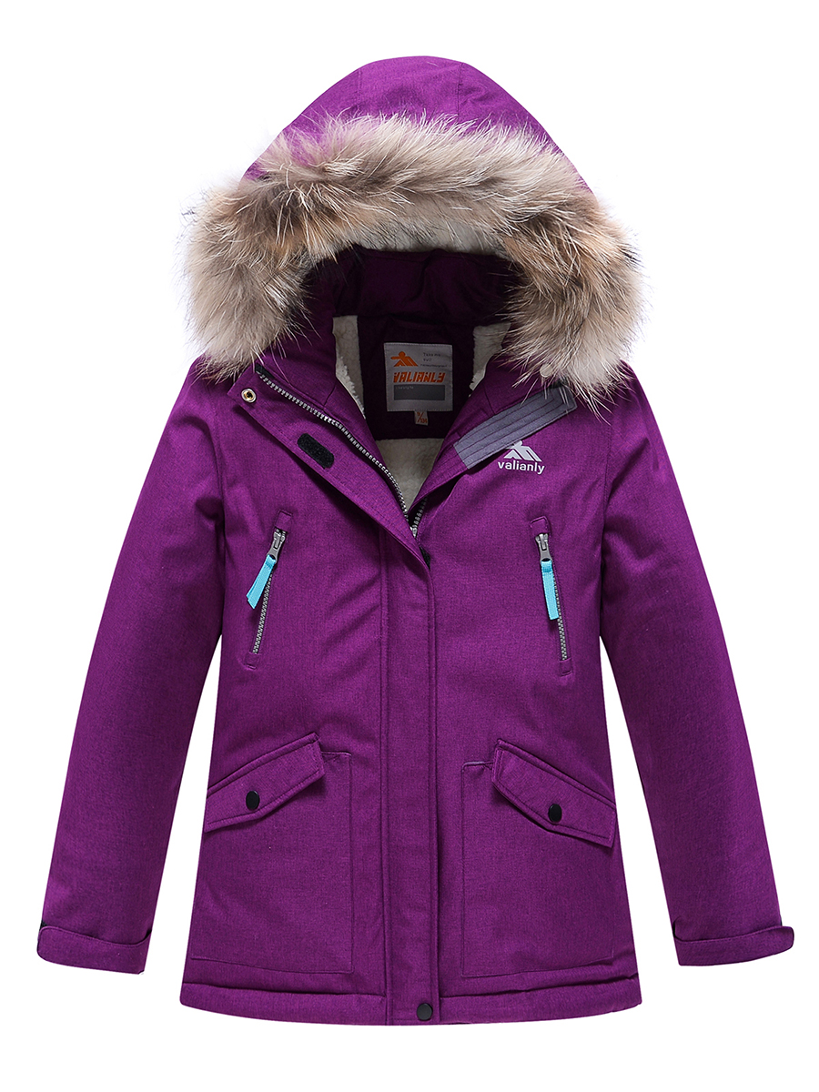 Купить Парка зимняя Valianly подростковая для девочки фиолетового цвета 9238F