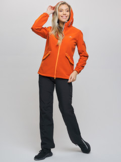 Спортивный костюм женский демисезонный softshell оранжевого цвета купить оптом в интернет магазине MTFORCE 020014O