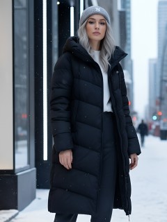 Купить пальто утепленное стеганное женское оптом от производителя зимнее недорого в Москве 1318Ch