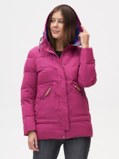 Купить оптом женскую зимнюю куртку молодежную малинового цвета в интернет магазине MTFORCE 2080M