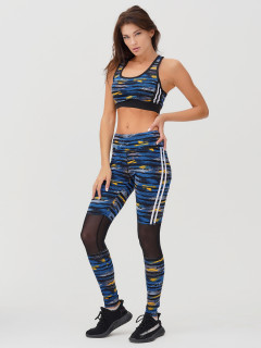 Женский всесезонный костюм для фитнеса синего цвета купить оптом в интернет магазине MTFORCE 212903S