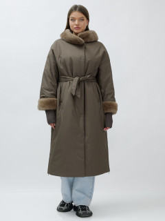 Купить пальто женское зимнее с норкой натуральной большого размера оптом от производителя в Москве 25008K
