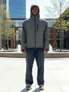 Купить спортивную мужскую куртки с капюшоном оптом от фабрики производителя дешево в Москве 25470Sr