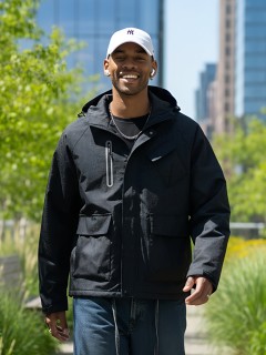 Купить спортивную мужскую куртки с капюшоном оптом от фабрики производителя дешево в Москве 25471Ch