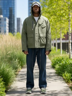 Купить спортивную мужскую куртки с капюшоном оптом от фабрики производителя дешево в Москве 25471Kh