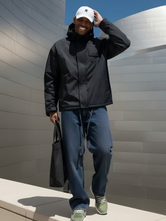 Купить спортивную мужскую куртки с капюшоном оптом от фабрики производителя дешево в Москве 25473Ch