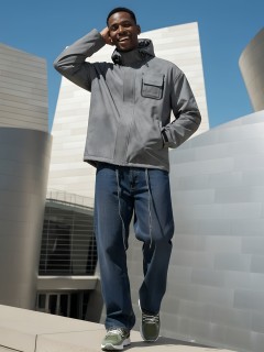 Купить спортивную мужскую куртки с капюшоном оптом от фабрики производителя дешево в Москве 25473Sr