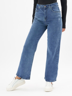 Купить оптом от производителя джинсы клеш женские с высокой посадкой дешево в Москве 2827S