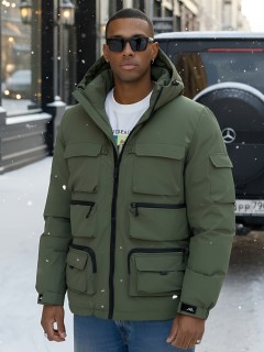 Купить куртку мужскую спортивную зимнюю с капюшоном оптом от производителя недорого в Москве 3222Z