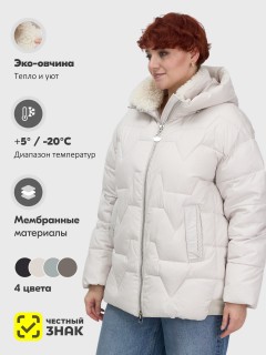 Купить куртки женские модные из овчины больших размеров оптом от производителя зимние недорого в Москве 7309B