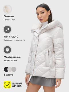 Купить куртки женские модные из овчины оптом от производителя зимние недорого в Москве 7348B