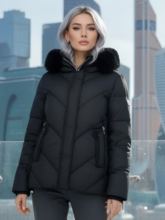 Купить куртки женские модные из овчины оптом от производителя зимние недорого в Москве 7348Ch