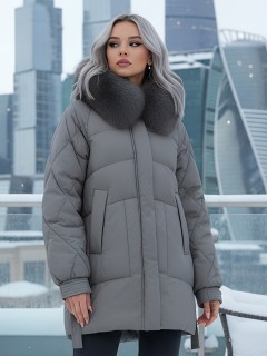 Купить куртки женские модные из натурального меха песец оптом от производителя зимние недорого в Москве 7608K