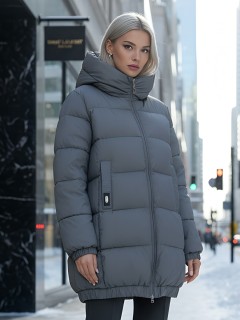 Купить куртки женские модные стеганные большого размера оптом от производителя зимние недорого в Москве 7619TC