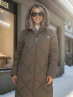 Купить пальто утепленное женское оптом от производителя зимнее недорого в Москве 7637K