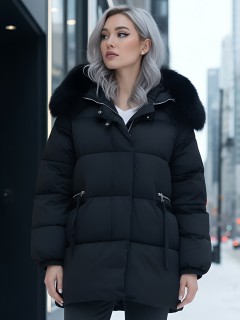 Купить куртки женские модные из натурального меха песец оптом от производителя зимние недорого в Москве 7639Ch